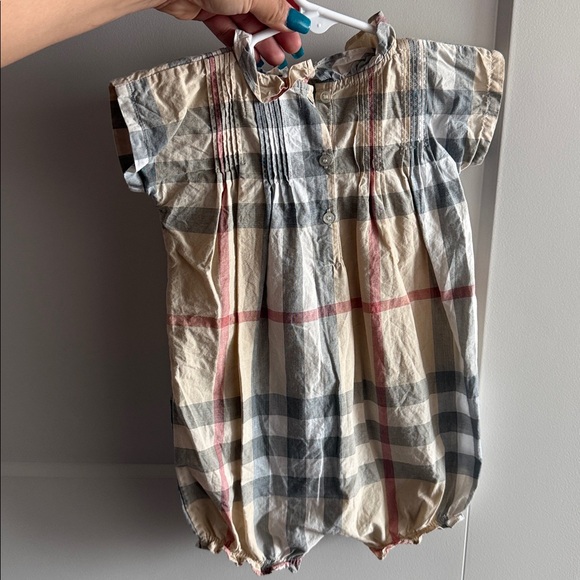 Burberry Baby Plaid Short Romper - Picture 3 of 4